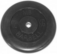 диск обрезиненный mb barbell 31 мм 15 кг. черный