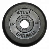 диск обрезиненный d31мм mb barbell atlet 1,25 кг черный