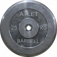 диск обрезиненный d31мм mb barbell atlet 25 кг черный