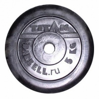 диск обрезиненный d51мм mb barbell titan черный 5 кг