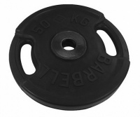 диск олимпийский d51мм евро-классик с ручками mb barbell mb-pltbs 50 кг черный