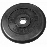 диск обрезиненный d51мм mb barbell mb-pltb51 20кг черный