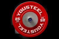 диск 25кг каучуковый соревновательный yousteel красный