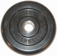 диск обрезиненный d31мм mb barbell mb-pltb31 2,5 кг черный